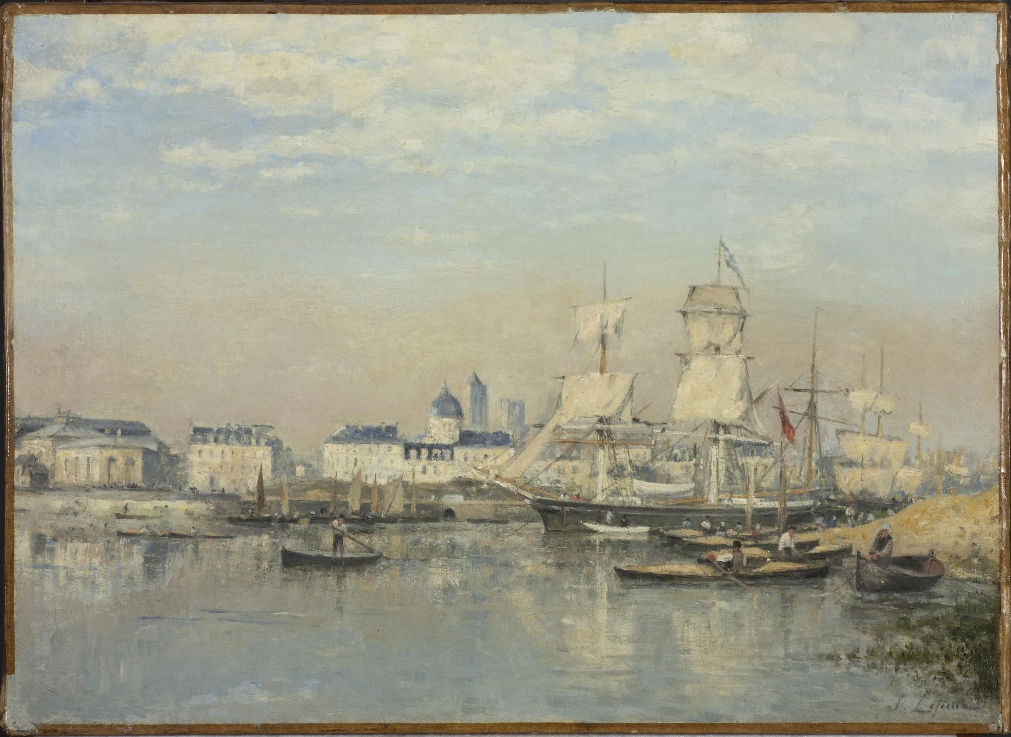 Stanislas-Victor Lépine (1835-1892), le Port de Caen, vers 1880, collection Jean-Claude delaunay, Caen.