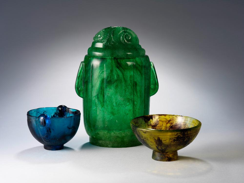 François Décorchemont, pot et coupes, années 1920