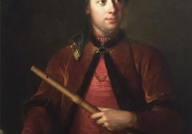Ce "Portrait de flûtiste vêtu à l'oriental" (1747) du peintre Pierre Le Sueur fait partie de la collection du Musée des Instruments à vent de La Couture-Boussey.