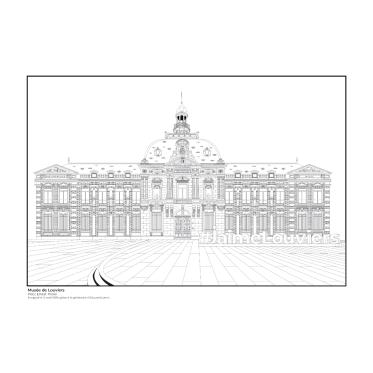 Coloriage à imprimer - La façade du musée 