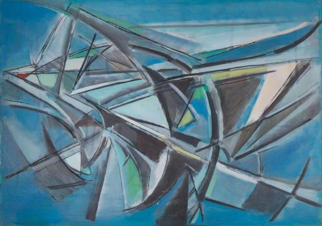 Reynold ARNOULD (1919-1980), Mouvement I. 1er état, huile sur toile, 81,5 x 116,5 cm, Le Havre, musée d'art moderne André Malraux